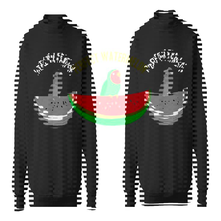 パーフェクトスイカラブバード、バーブミーム、グリーンオウムフルーツ スウェットシャツ