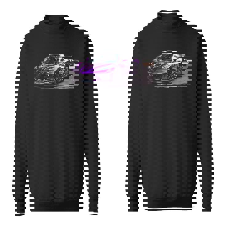 パープル C8 ドライブウェイ スー レースカー マッスルカー スポーツカー C8 スウェットシャツ