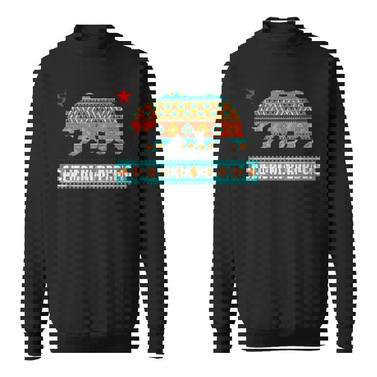ヒッピー カリフォルニア リパブリック ネイティブ アメリカン パターン シャツ スウェットシャツ