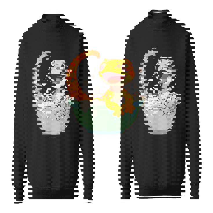 ヒョウモントカゲモドキ シャワー かわいい 野生動物 トカゲ スウェットシャツ