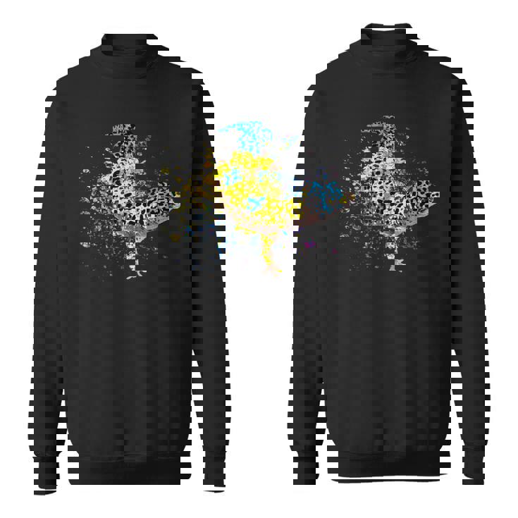 ヒョウモントカゲモドキ 水彩画 爬虫類飼育員 ヤモリ 扇子 スウェットシャツ