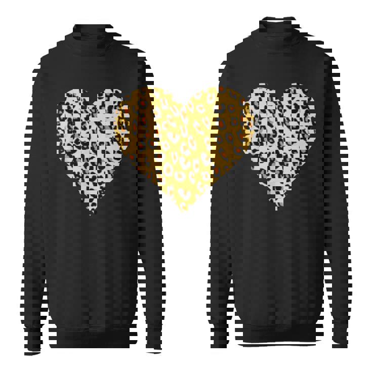 ヒョウ柄ハートデザイン ヒョウ柄 スウェットシャツ