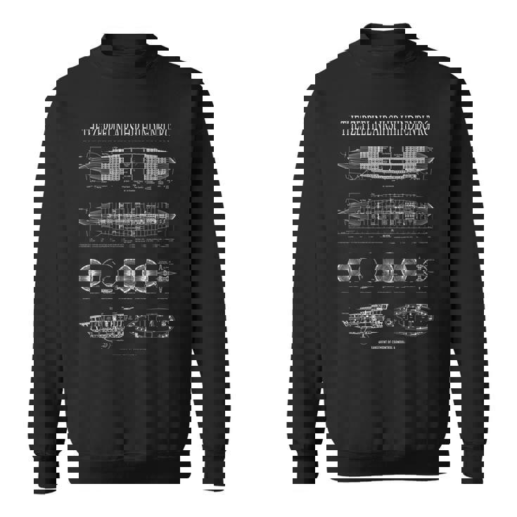 ヒンデンブルク ドイツ ツェッペリン飛行船の設計図 スウェットシャツ