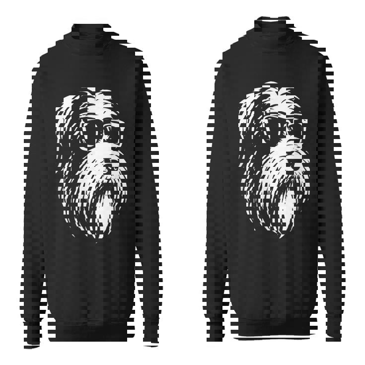 ビアデッド・コリー サングラス 犬 グラフィック デザイン スウェットシャツ