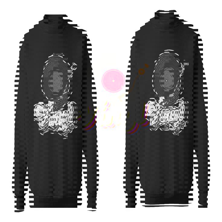 ビニールレコードプレーヤー I ターンテーブルプレーヤー I レトロ音楽 スウェットシャツ