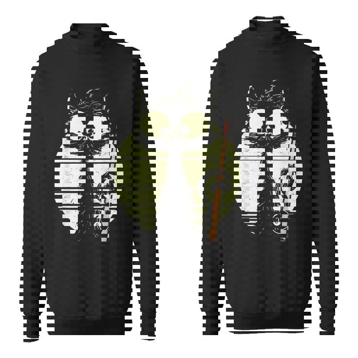 ビリヤード プール スヌーカー ビリヤードを持つ猫 かわいい子猫 スウェットシャツ