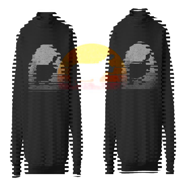 ビンテージ カバ デザイン レトロな日没カバ スウェットシャツ