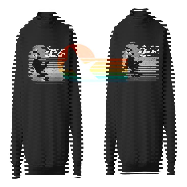 ビンテージ シャチ デザイン レトロ 美的 海 恋人 海 イルカ スウェットシャツ