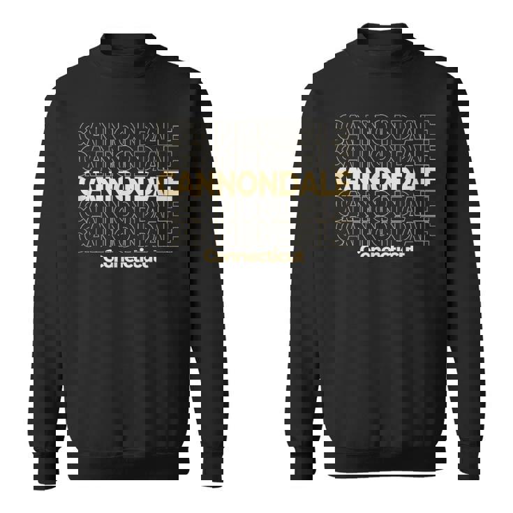 ビンテージキャノンデール、コネチカット州繰り返しテキスト スウェットシャツ