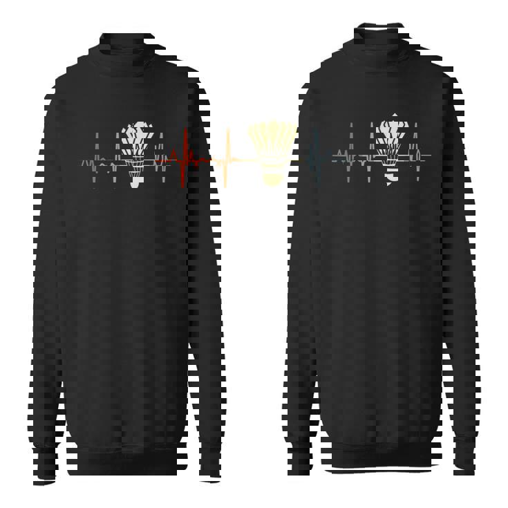 ビンテージバドミントンハートラインシャトルコック スウェットシャツ