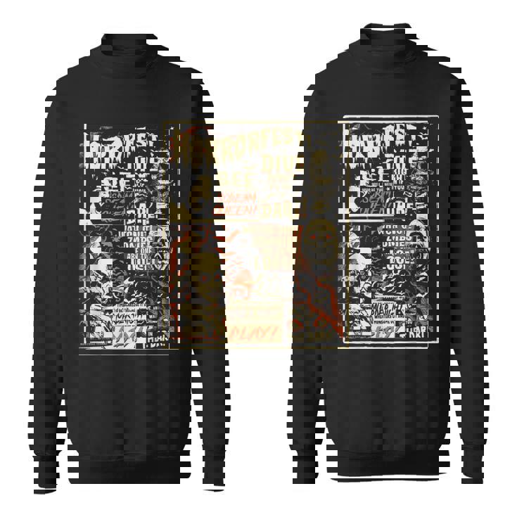 ビンテージホラーフェストポスターハロウィン映画オールドタイムホラー スウェットシャツ