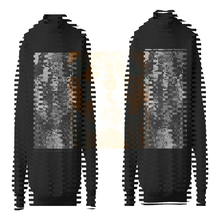 ビンテージ魔女魔女魔術師と猛禽フクロウ鳥ゴスゴシック。 スウェットシャツ