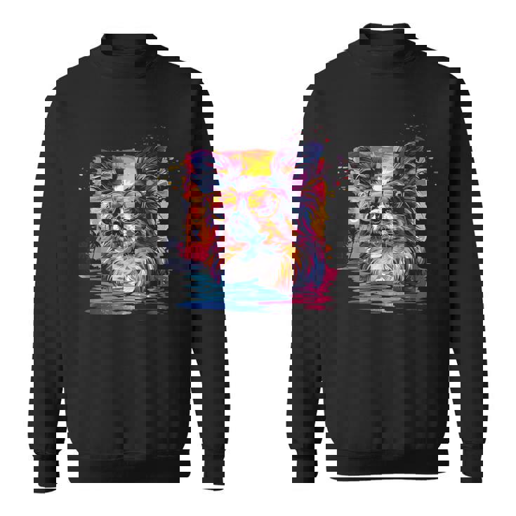 ビーチ・ポップアート クールなパピヨン スウェットシャツ