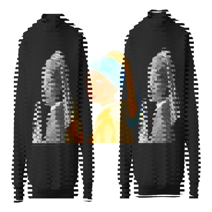 ビール 酒 面白いtシャツ フェルメール 飲み おもしろ 飲み会 のんべえ メンズ ネタ 服 変な スウェットシャツ