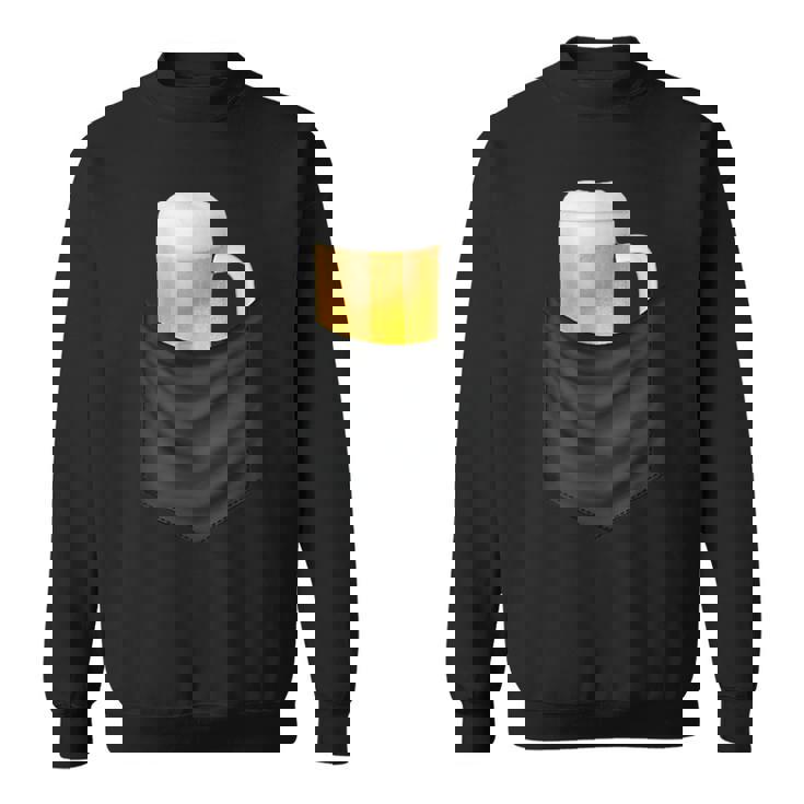 ビール 酒 面白いtシャツ 面白い ジョッキ ポケット 飲み おもしろ 飲み会 のんべえ メンズ ネタ 服 スウェットシャツ