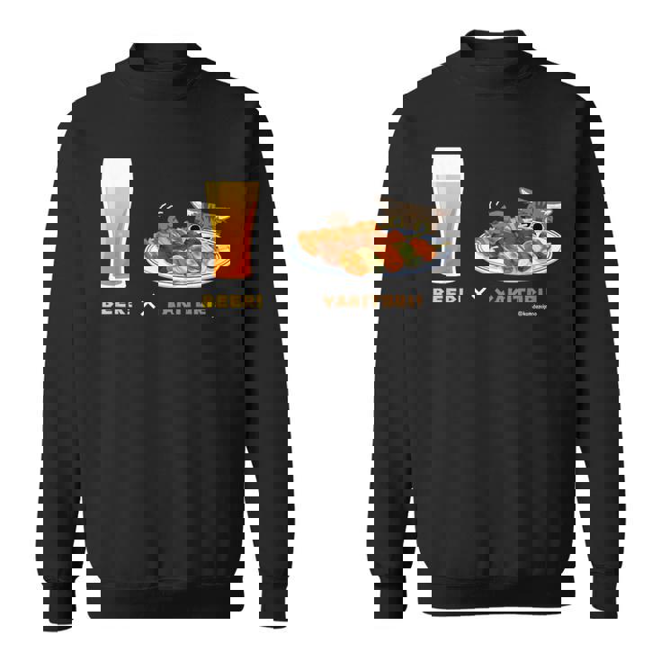 ビールとやきとりとねこ ビール 焼き鳥 猫 スウェットシャツ