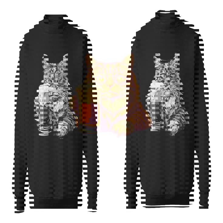ビールジョッキ かわいい猫 スウェットシャツ