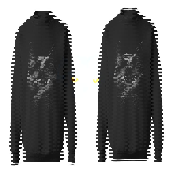 ピアス 黄色い目 黒猫 スウェットシャツ