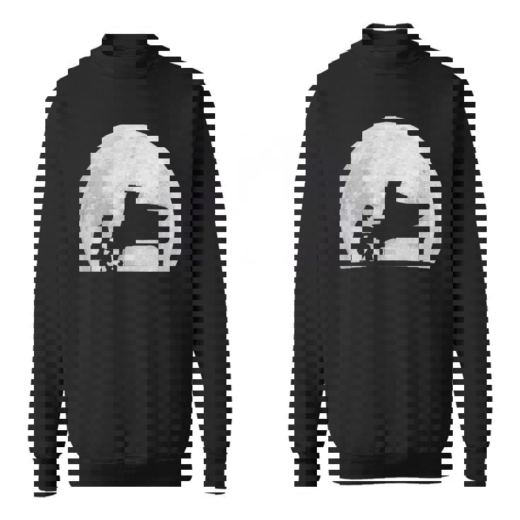 ピアニスト ピアノ奏者 クラシック音楽 ジャズ音楽 満月 趣味 クール ピアノ好き 音楽好き スウェットシャツ