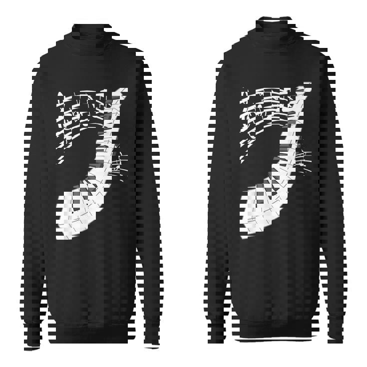 ピアノの鍵盤・音符・楽器ピアノ スウェットシャツ