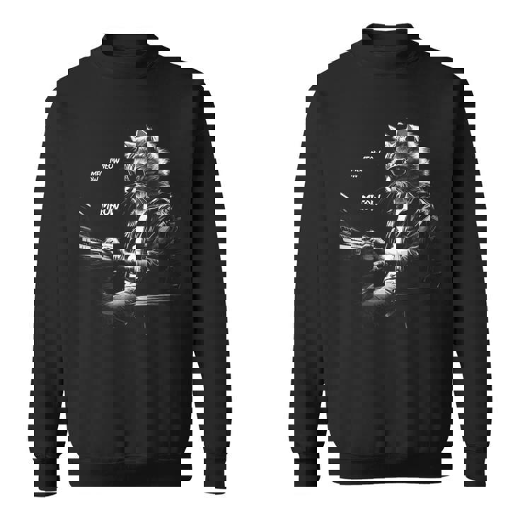 ピアノを弾くクラシック猫 鍵盤交響曲 スウェットシャツ