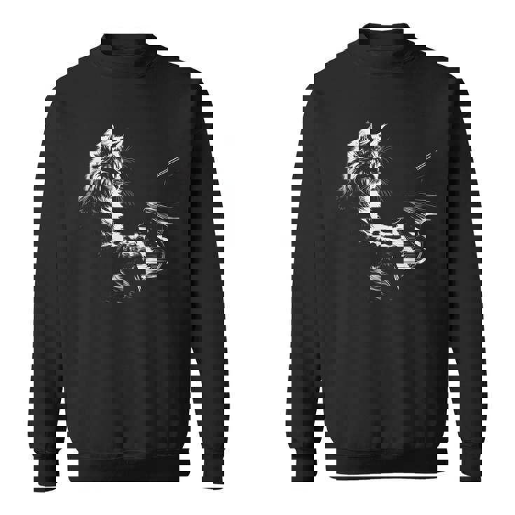 ピアノを弾く猫 ヴィンテージ ジャズ ミュージシャン ピアニスト スウェットシャツ