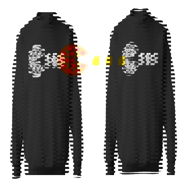 ピザとビール 楽しいピザ ナイトゲーマー ピザ スウェットシャツ