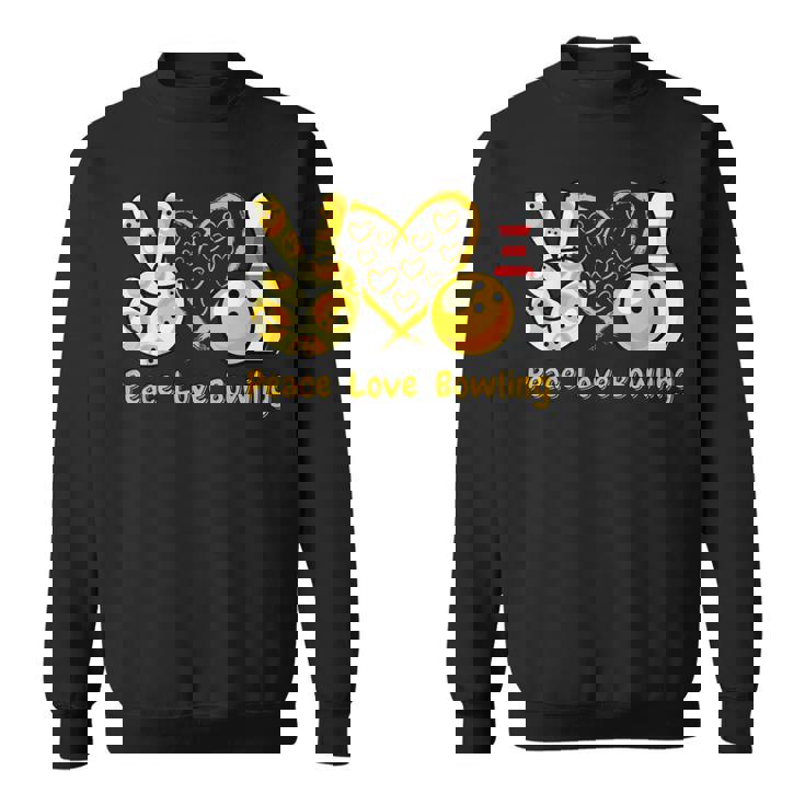 ピース・ラブ・ボウリング スウェットシャツ