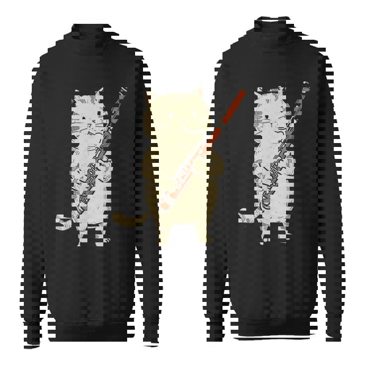 ファゴット猫ミュージシャン レトロ キュート バンド オーケストラ スウェットシャツ