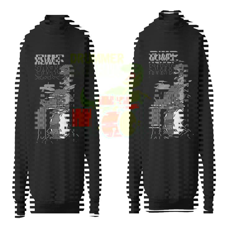 ファニー ドラマーサウルスレックス 恐竜ドラマー ギフト 恐竜ドラム スウェットシャツ