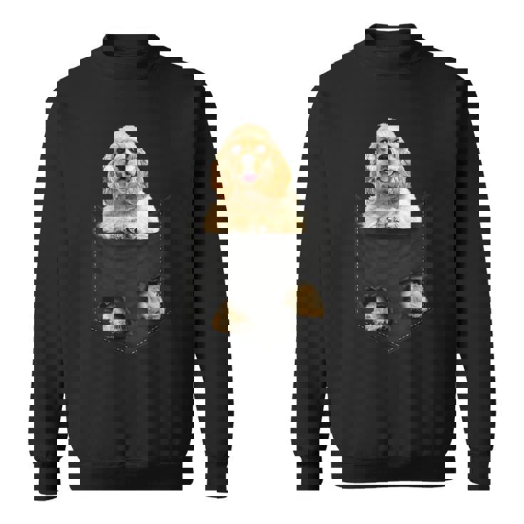 ファニーアメリカンコッカースパニエル ポケットに入った犬好き向け スウェットシャツ