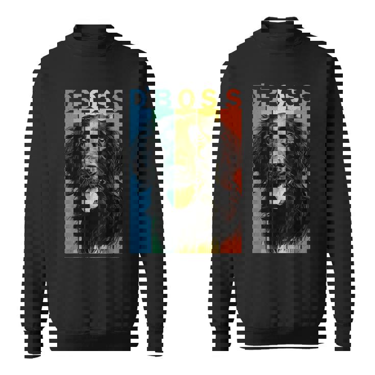 ファニーフラットコーテッドレトリバーボスママダッドドッグラバー スウェットシャツ