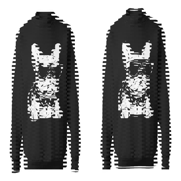 ファニーフレンチブルドッグ サングラス付き フレンチブルドッグ スウェットシャツ