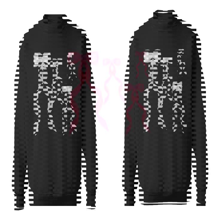 ファンシーピンクのリボンデザイン。 スウェットシャツ