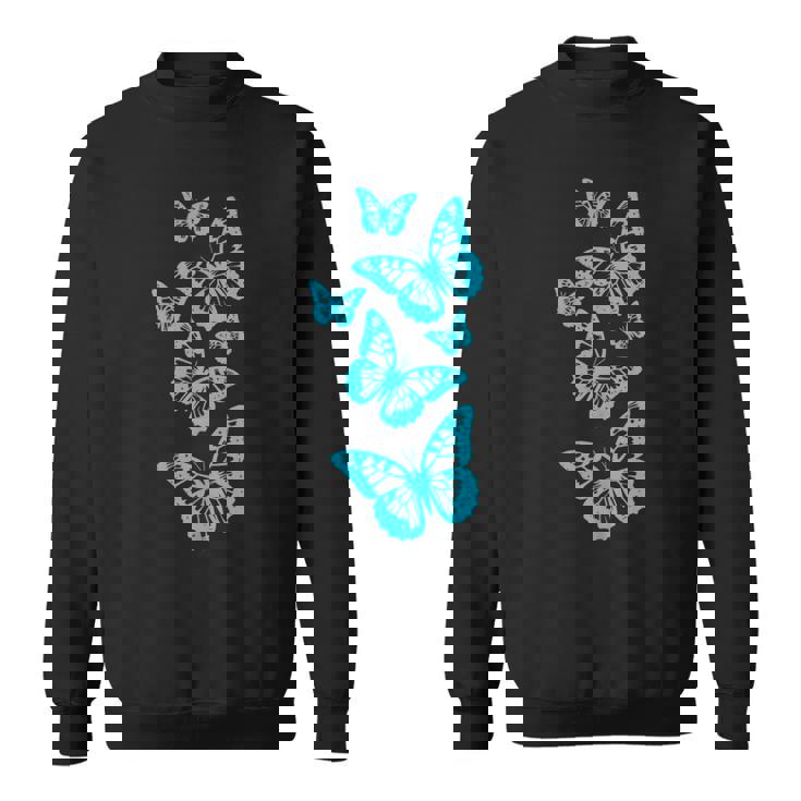 ファンタジー エレガント 蝶 ブルー ブラック シェイプ マニア スウェットシャツ