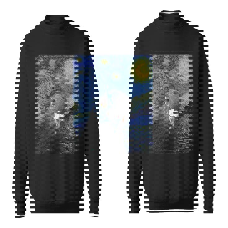 ファン・ゴッホの星月夜鳩のミームペインティング スウェットシャツ