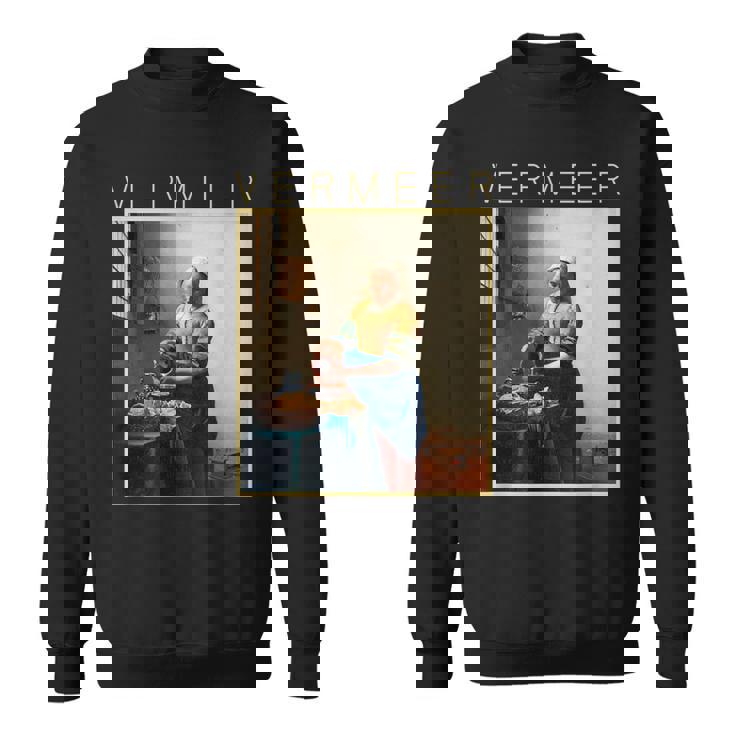 フェルメール 面白いtシャツ アート 牛乳を注ぐ女 絵画 メンズ レディース 面白い 服 美術 油彩画 スウェットシャツ