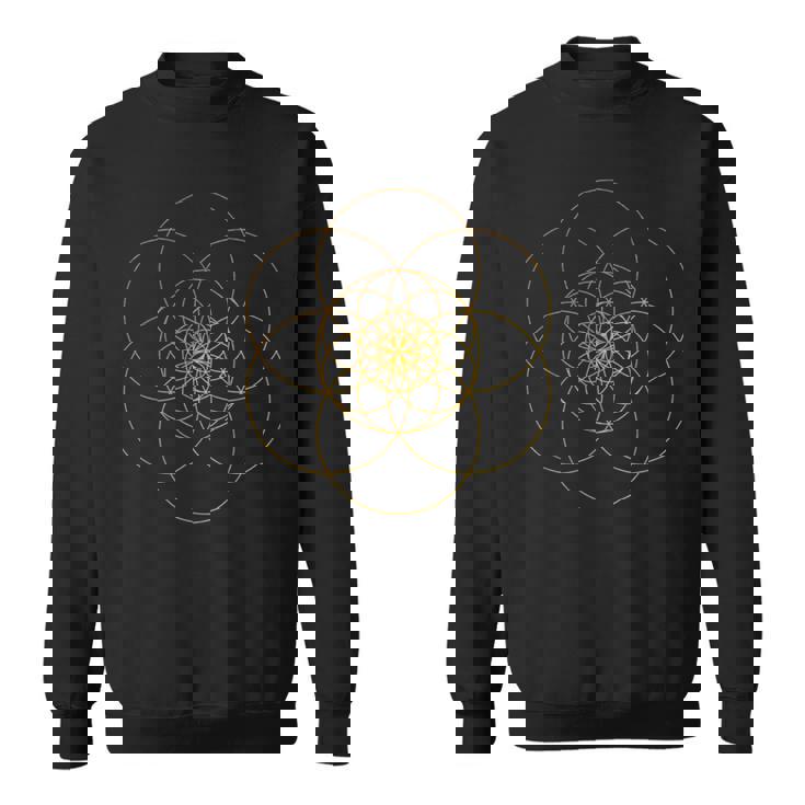 フラクタルシードオブライフ 神聖な幾何学 マンダラ バイブ アート マントラ スウェットシャツ