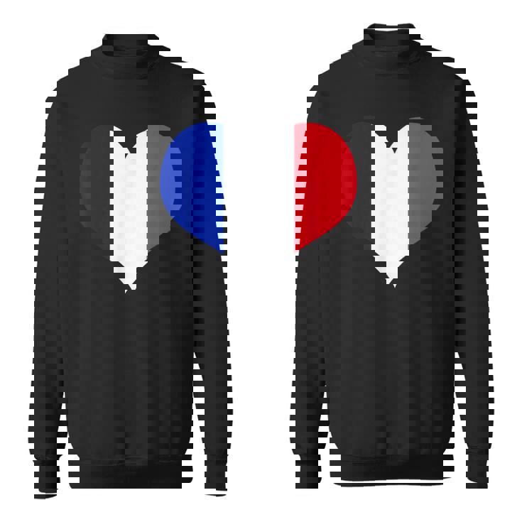 フランス国旗ラブハートフランス国旗 スウェットシャツ