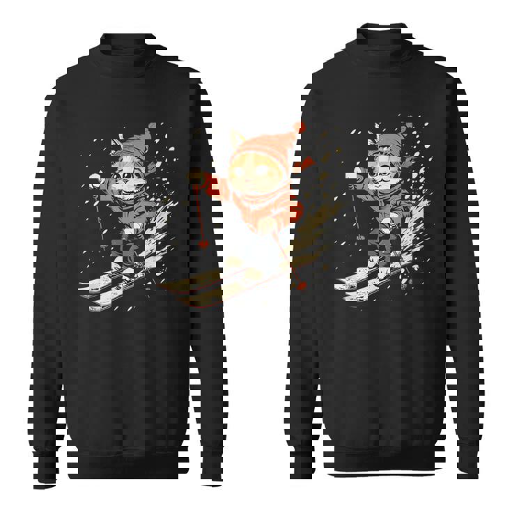 フリースタイルスキーヤー猫 フリースタイルスキー スウェットシャツ