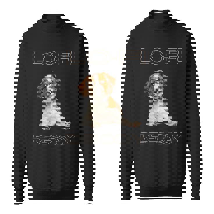 フルカラー インテリデコピン 眼鏡犬 Lo-Fi ヒップホップ 音楽愛好家 犬好き スウェットシャツ