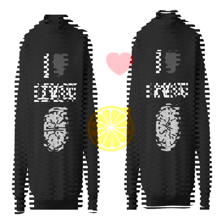 フルーツ レモン 面白いユーモア かわいい シンプル 小さなレモン I Love Lemon スウェットシャツ