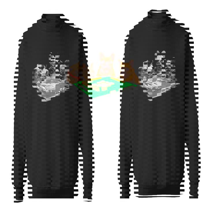 フレンチブルドッグ 犬 麻雀 面白いtシャツ メンズ おもしろ 面白い 服 おもしろグッズ ネタ 雀士 スウェットシャツ