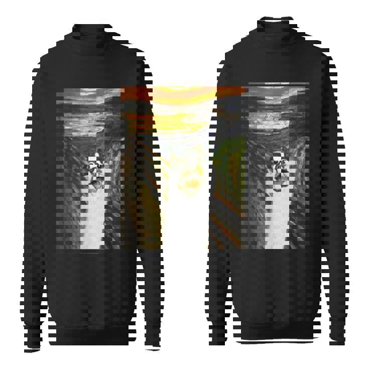 フレンチブルドッグ 面白いtシャツ 犬 ムンクの叫び かわいい メンズ 子供 おもしろ 服 ネタ わんこ スウェットシャツ