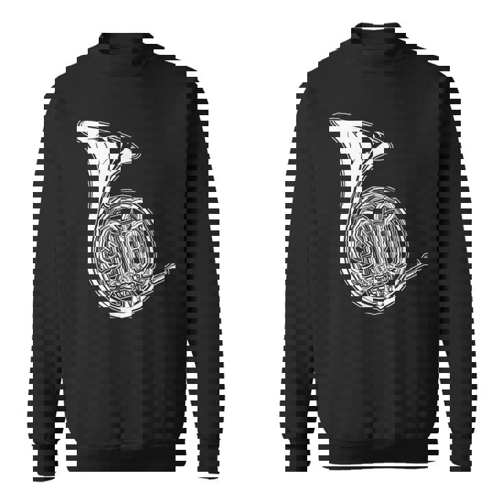 フレンチホルン製図コンサートバンドホルニスト スウェットシャツ