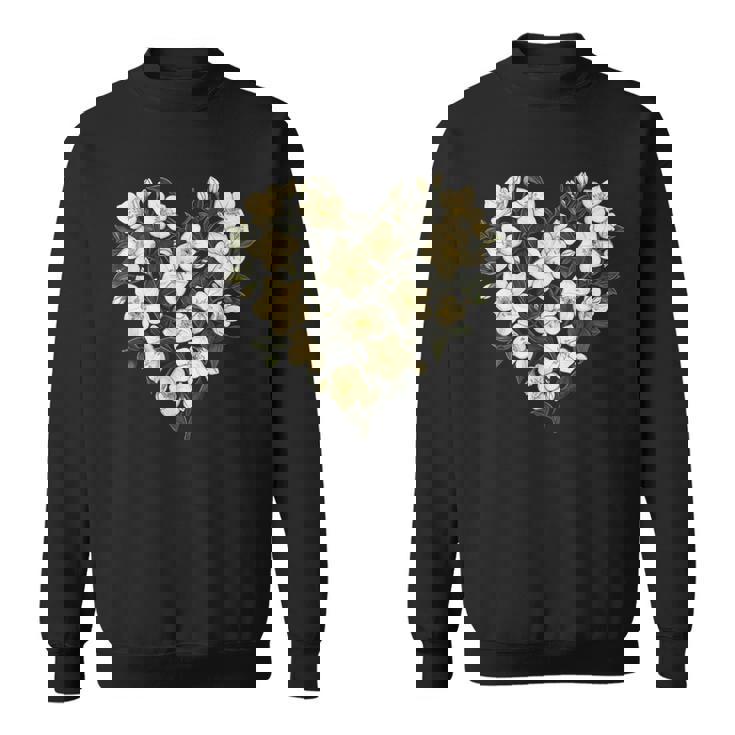 フローラル ジャスミン フラワーガール ハート バレンタインデー 植物 ママ スウェットシャツ