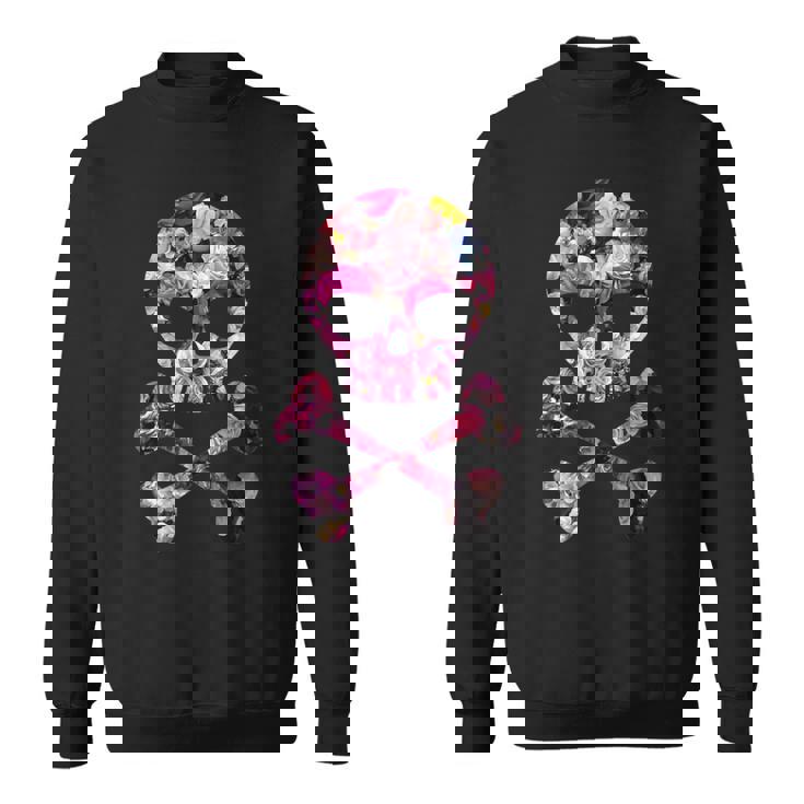 フローラルローズスカルフラワープリント スウェットシャツ