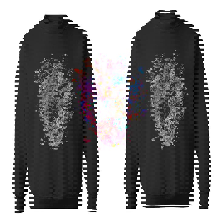 フローラル解剖学的人間の心臓グラフィック心臓専門医ギフト スウェットシャツ