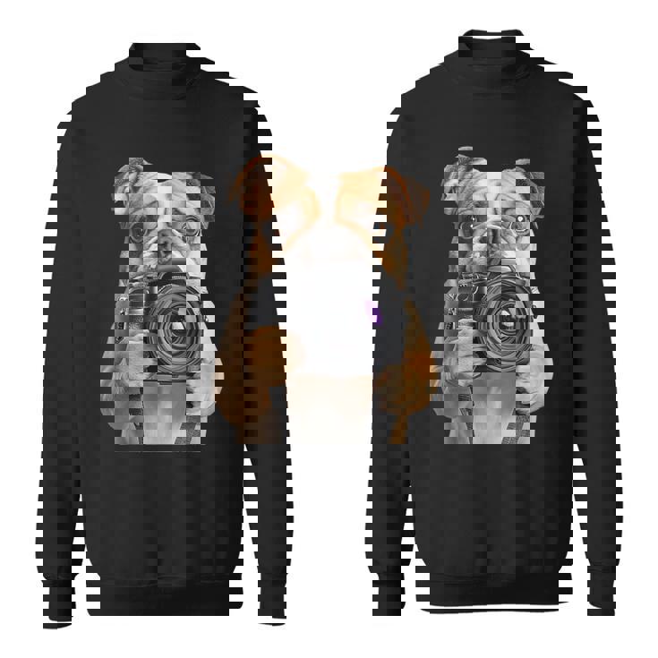 ブルドッグ 写真家 写真カメラ スウェットシャツ