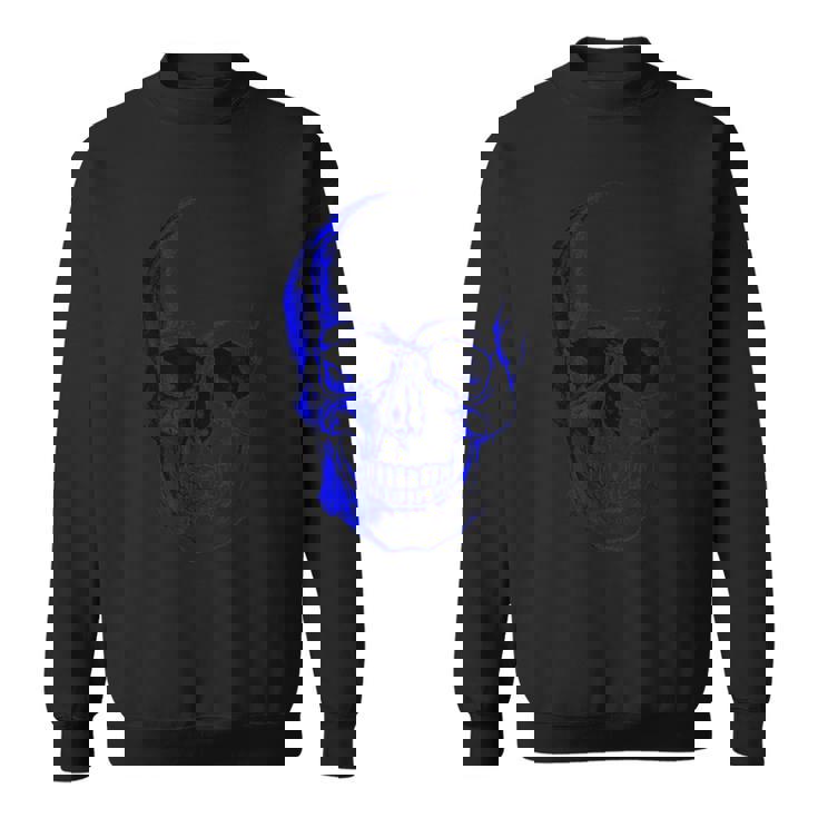 ブルー ドクロ スウェットシャツ